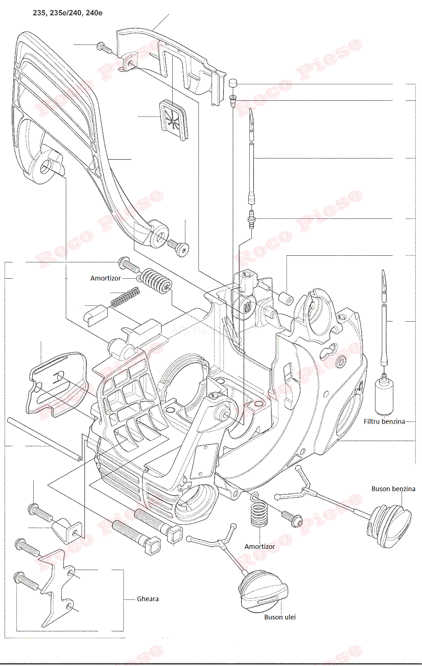 schema reparatie carter husqvarna 235